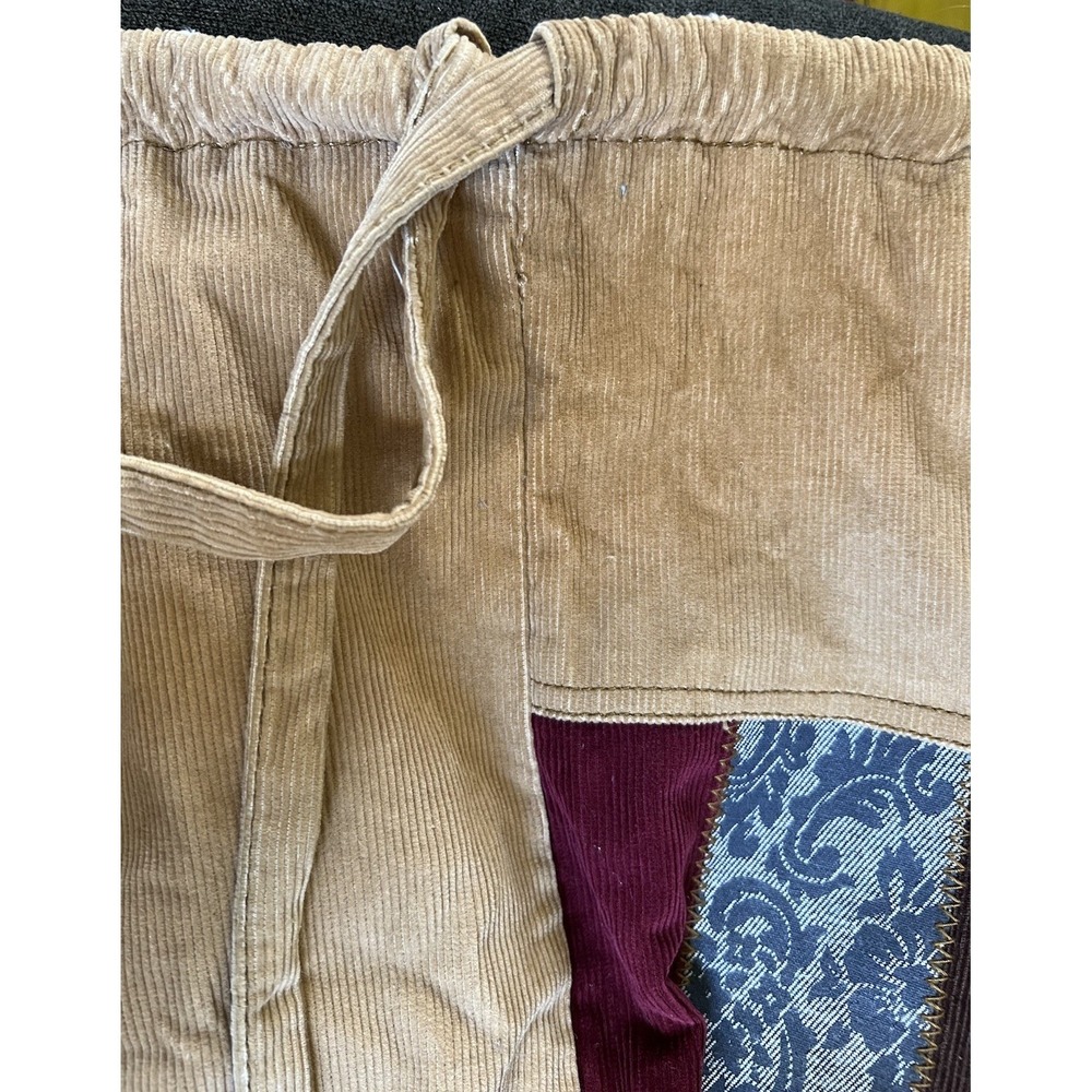 Vintage Y2K Lei Corduroy Pactchwork Backpack Purse 13"x15" - Picture 4 of 4